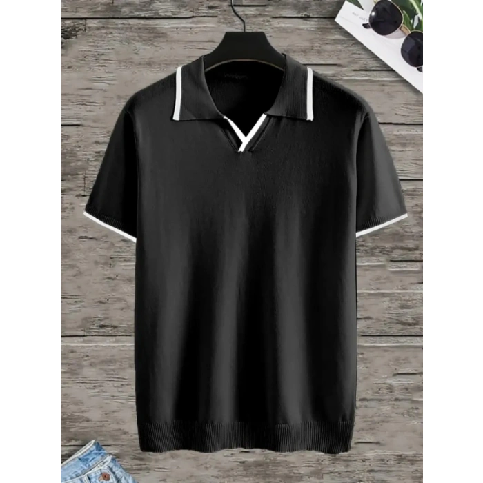 Erkek Kısa Kollu Yakalı Triko Tişört