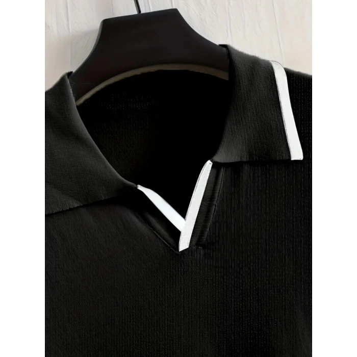 Erkek Kısa Kollu Yakalı Triko Tişört