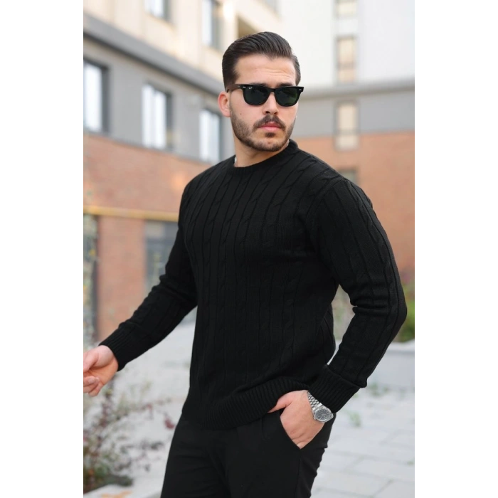 Erkek örgü Desen Bisiklet Yaka Kazak