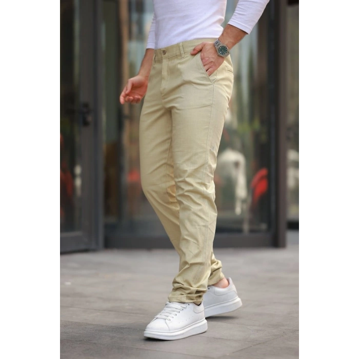 Erkek Rahat Keten Pantolon