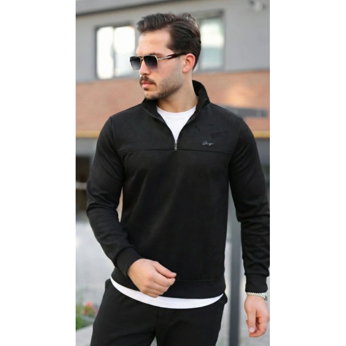 Erkek üet Yarım Fermuar Dik Yaka weat