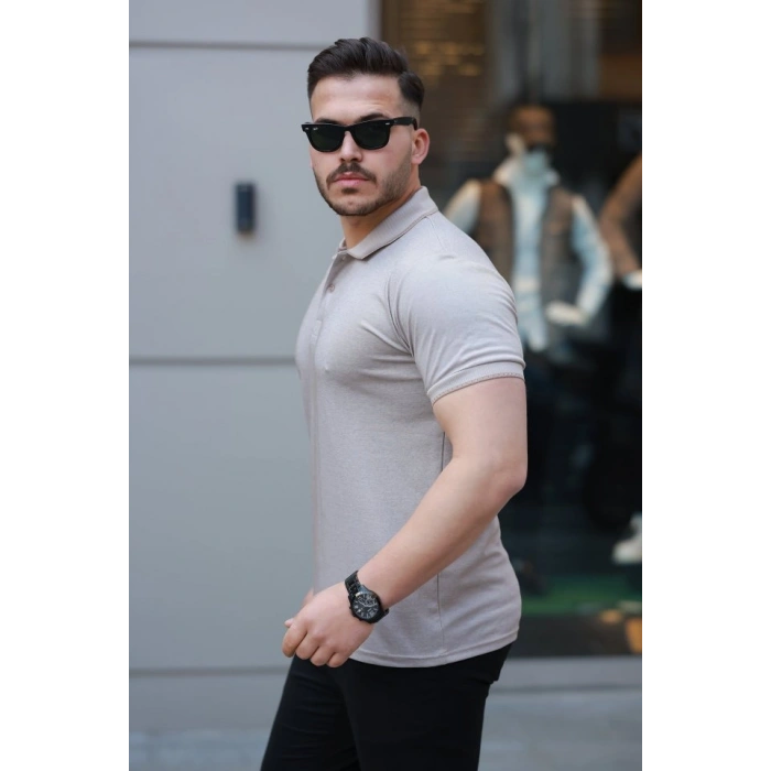 Erkek Yakalı Kagi Kumaş Kısa Kollu Tshirt