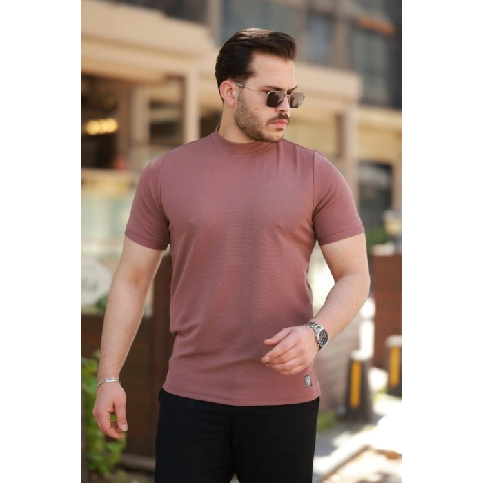 Erkek Yarım Balıkçı Yaka Kısa Kollu Tshirt