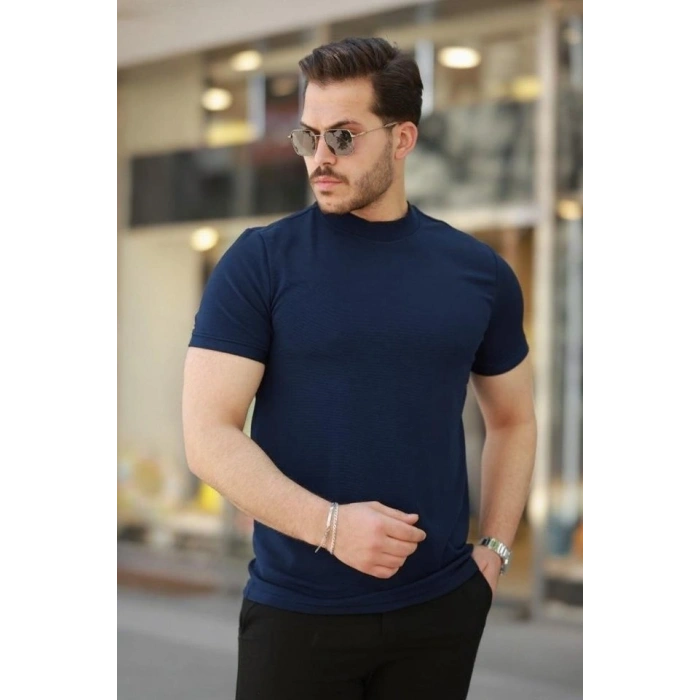 Erkek Yarım Balıkçı Yaka Kısa Kollu Tshirt