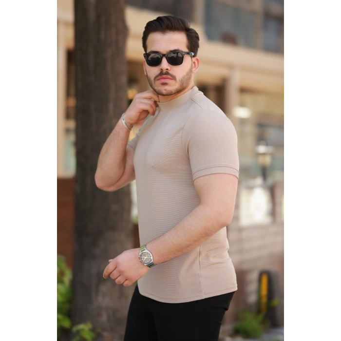 Erkek Yarım Balıkçı Yaka Kısa Kollu Tshirt