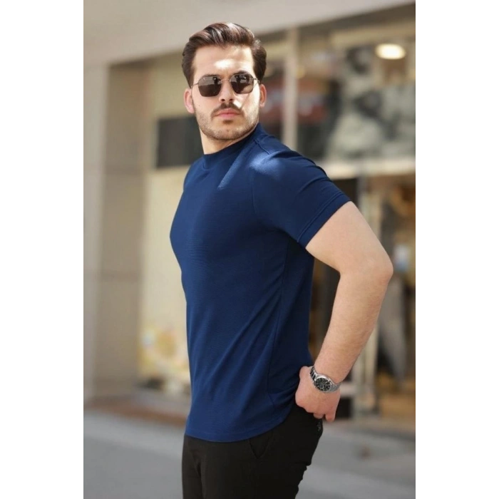 Erkek Yarım Balıkçı Yaka Kısa Kollu Tshirt