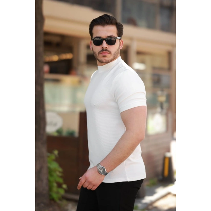 Erkek Yarım Balıkçı Yaka Kısa Kollu Tshirt