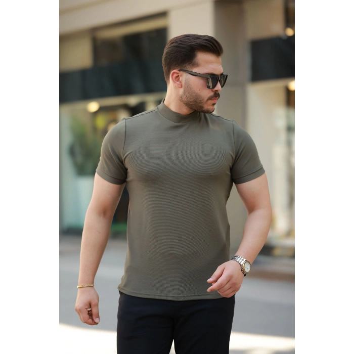 Erkek Yarım Balıkçı Yaka Kısa Kollu Tshirt