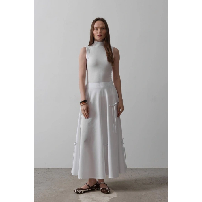 Fiyonk Kloş Etek  Beyaz