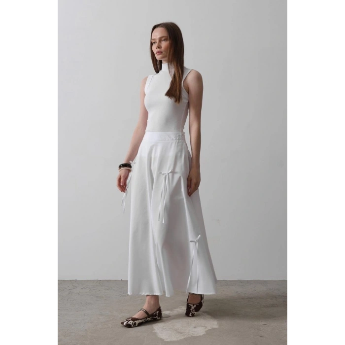 Fiyonk Kloş Etek  Beyaz