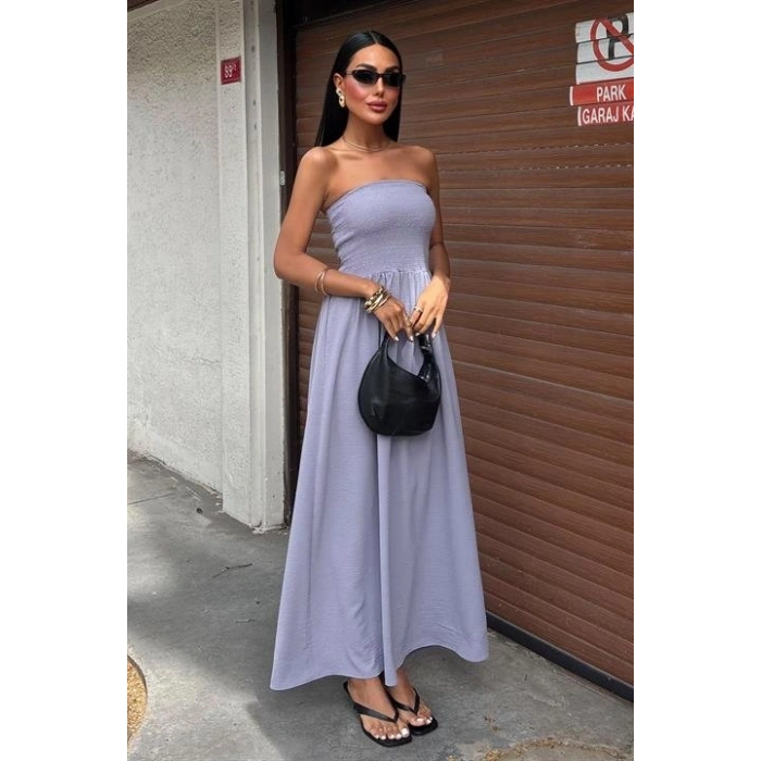 Göğsü Gipeli Straplez Elbise 2878