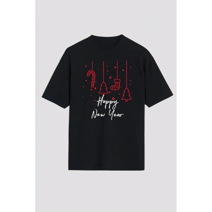 Happy New Year Baskılı Tshirt  iyah