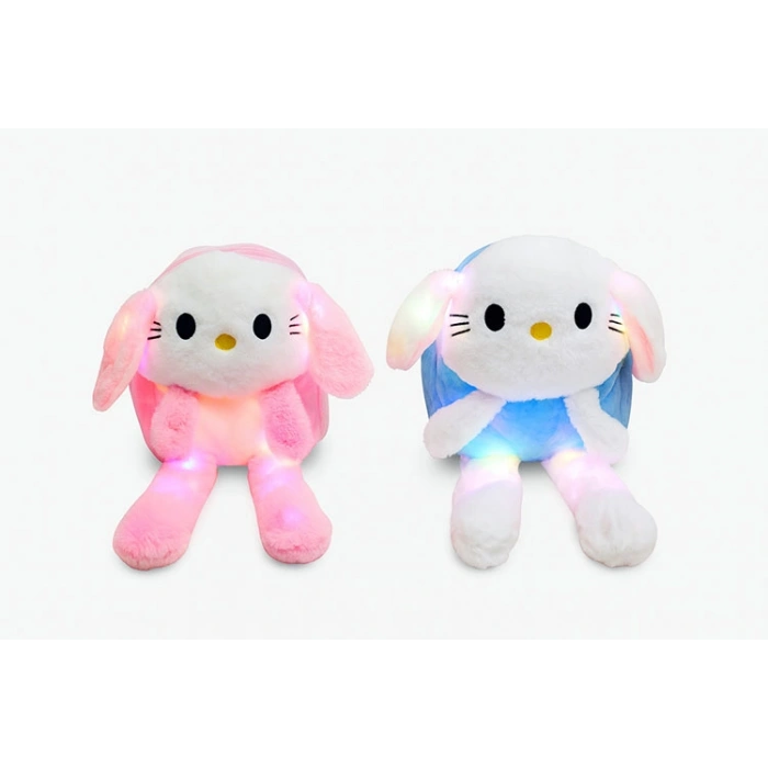 Işıklı Peluş Oynar Kulaklı My Melody ve Cinnamoroll Sırt Çantası