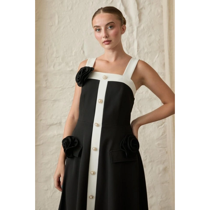 iyah Güllü Askılı Elbise