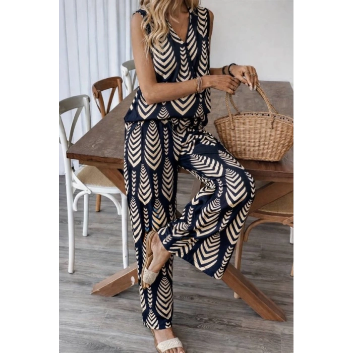 Kadın Desenli Dokuma Viskon Takım