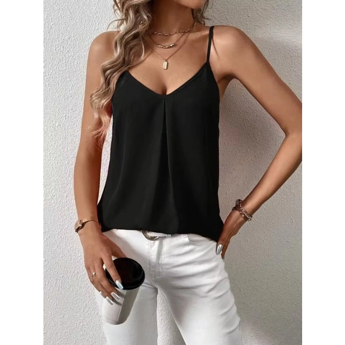 Kadın Ip Askılı V Yakalı Sandy Bluz