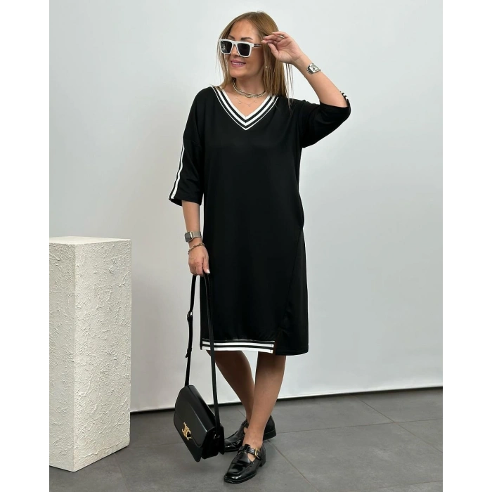 Kadın iyah Diz Üstü Ribanalı Elbise