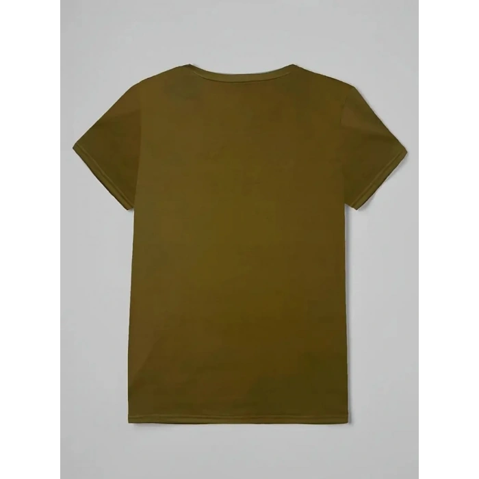 Kadın Kısa Kollu Kedi Ve Pati Baskılı Süprem Tshirt