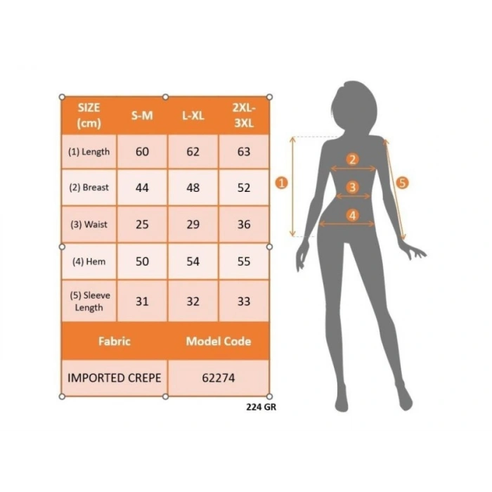 Kadın Kısa Kollu önden Düğmeli Ithal Krep Bluz