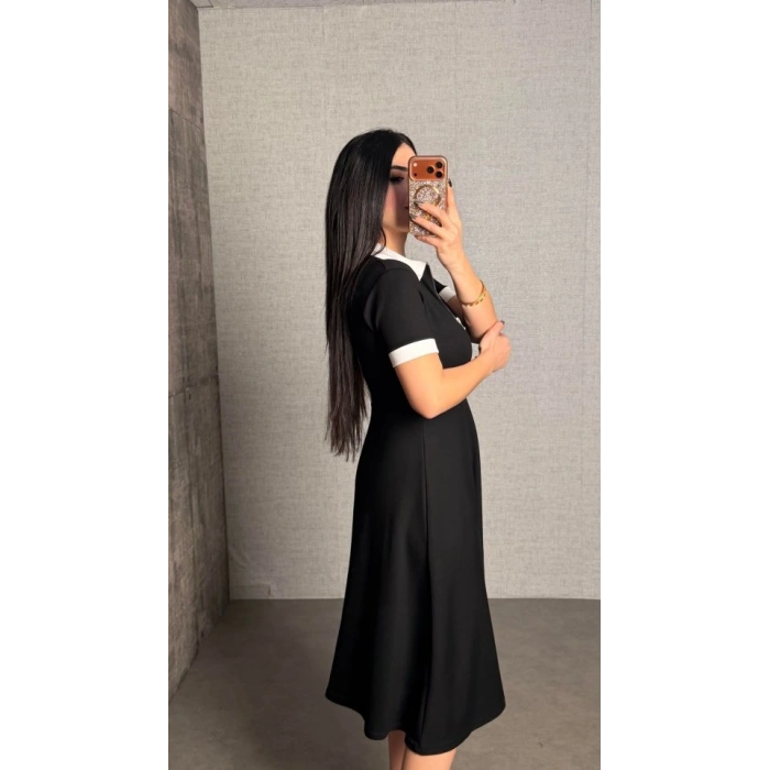 Kadın Polo Yaka Fermuar Detaylı odal idi Elbise