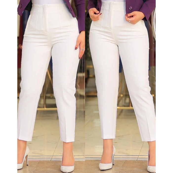 Kadın üste Oturan Paçası Bilek üzerinde Biten Atlas Kumaş Pantolon  (S)  50 (5XL)