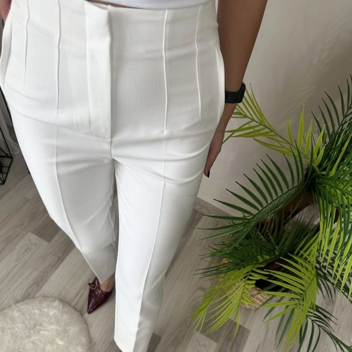 Kadın üste Oturan Paçası Bilek üzerinde Biten Atlas Kumaş Pantolon  (S)  50 (5XL)