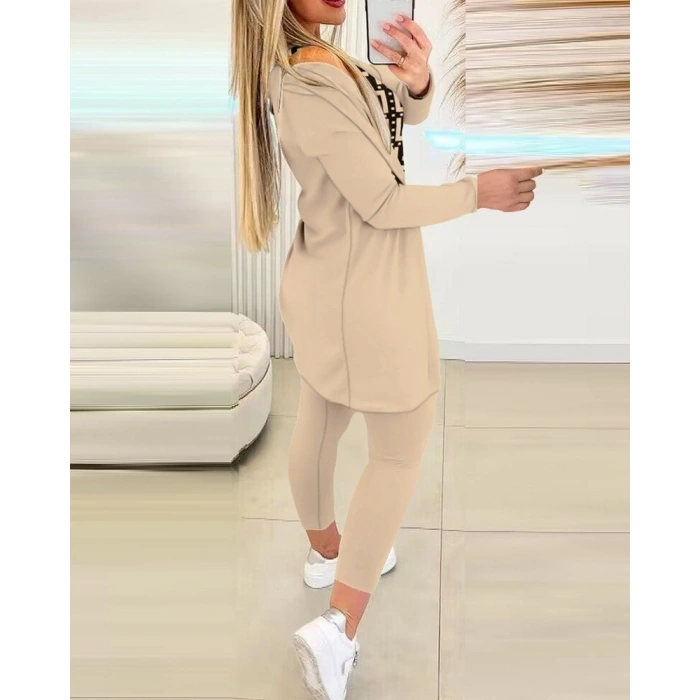 Kadın Uzun Kollu Krep üçlü Takım