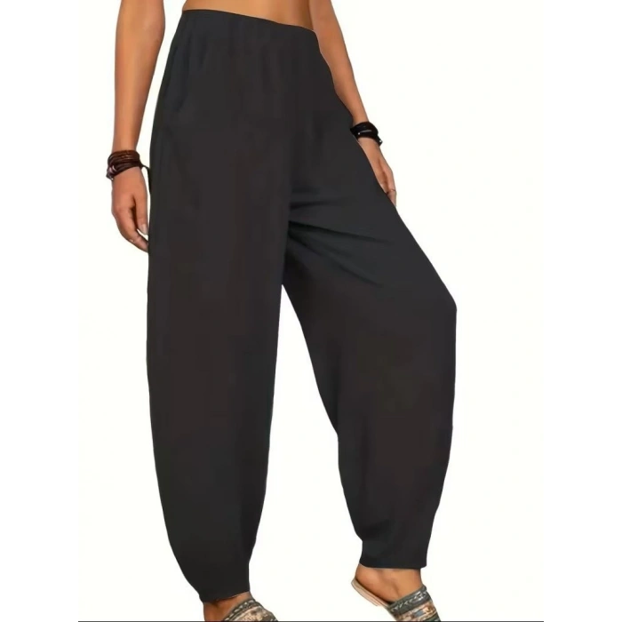 Kadın Yüksek Bel Cep Detaylı Pantolon