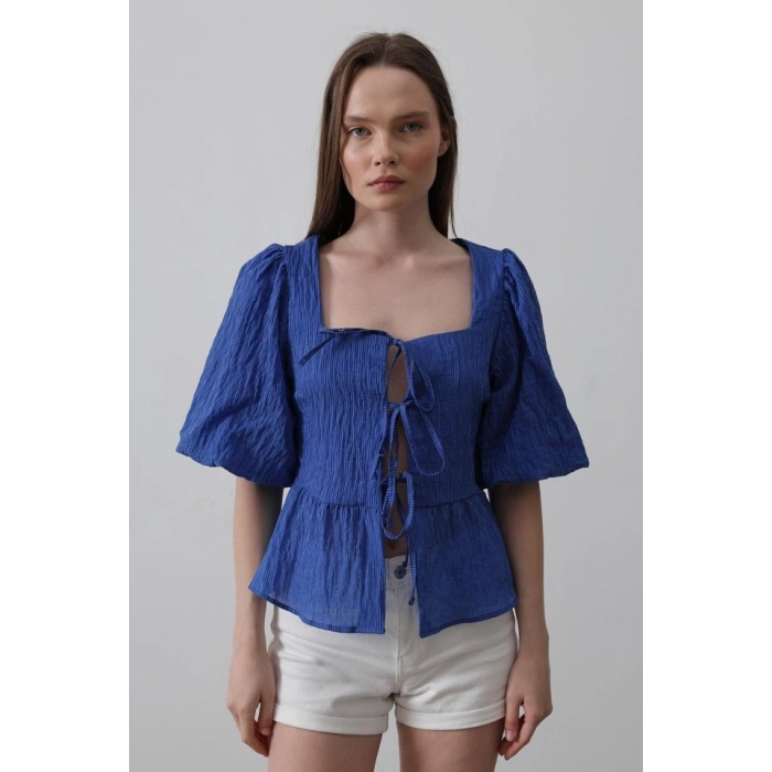 Kare Yaka Balon Kol Bluz  avi