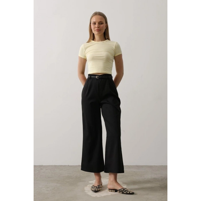 Kemer Pens Detaylı Pantolon  Siyah