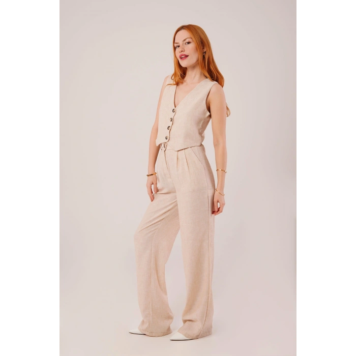 Kırçıllı Desen Bej Takım