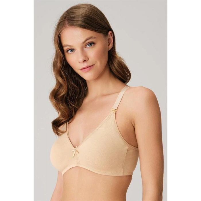 Pamuklu Balensiz Lohusa Önden Açılan Ten Emzirme Sütyeni