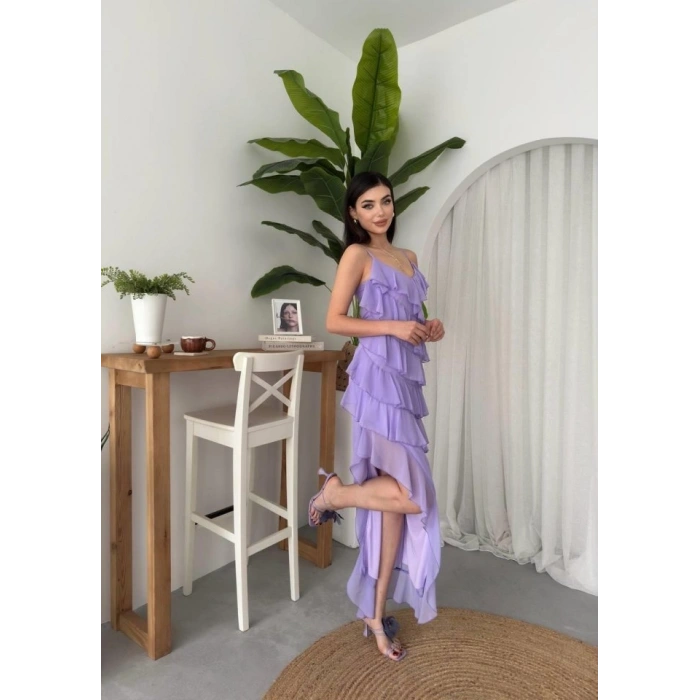 Ples Yırtmaç Detaylı Elbise