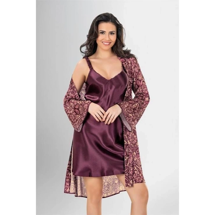 Secretsita 2 li Kısa Sabahlık Takımı Desenli