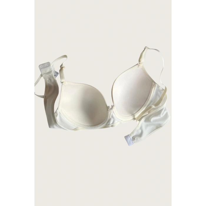 Secretsita Beyaz-Kırmızı 2li Mikro Kumaş İçi Boş Balenli Günlük  Desteksiz Sütyen