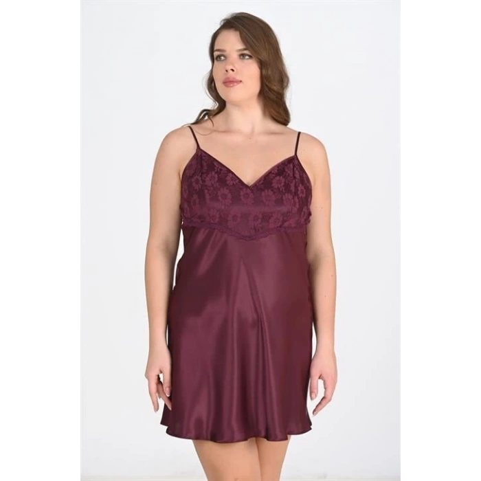 Secretsita Büyük Beden Mürdüm Gecelik 2108