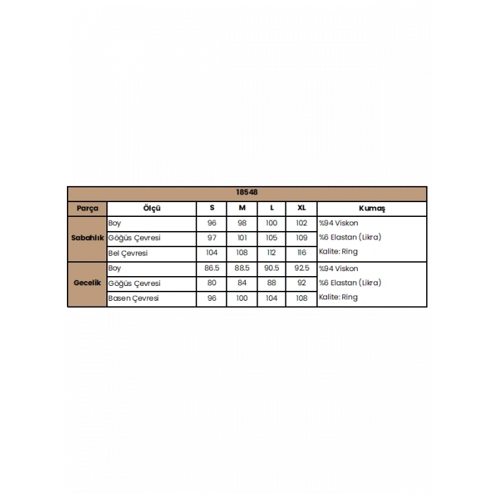 Secretsita Dekolteli Yakası ve Kolu Dantelli Sabahlık Takımı