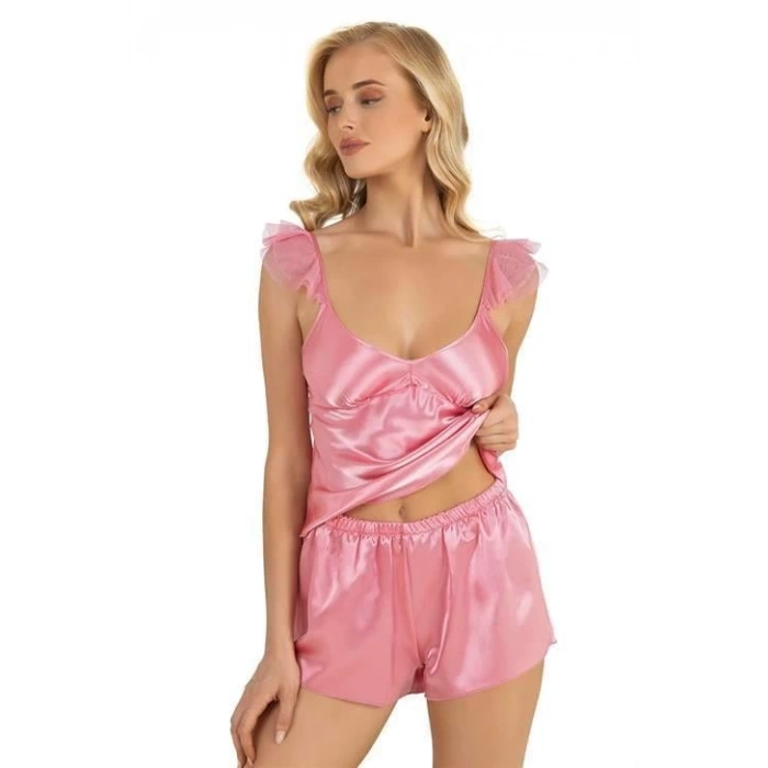 Secretsita Pembe Saten Şort Takımı 9212