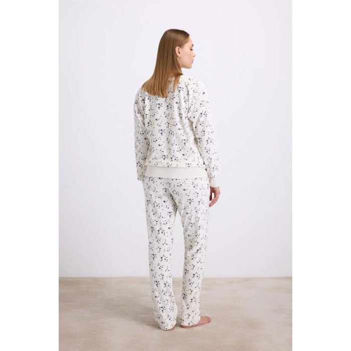 Secretsita Yıldız Desenli Tencel Pamuklu 2li Pijama Takımı