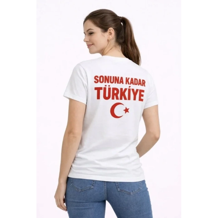 TÜRKİYE Ay Yıldız Baskılı Taraftar Forma Thirt  Beyaz