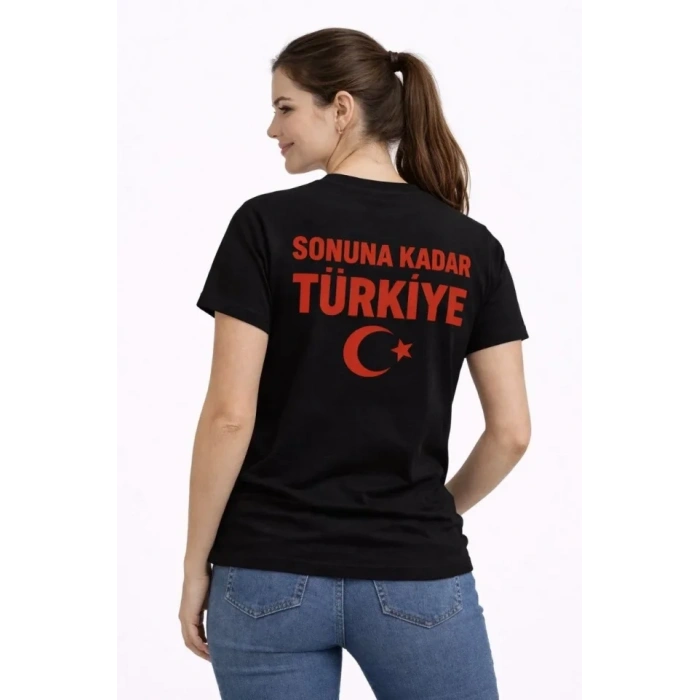 TÜRKİYE Ay Yıldız Baskılı Taraftar Forma Thirt  iyah