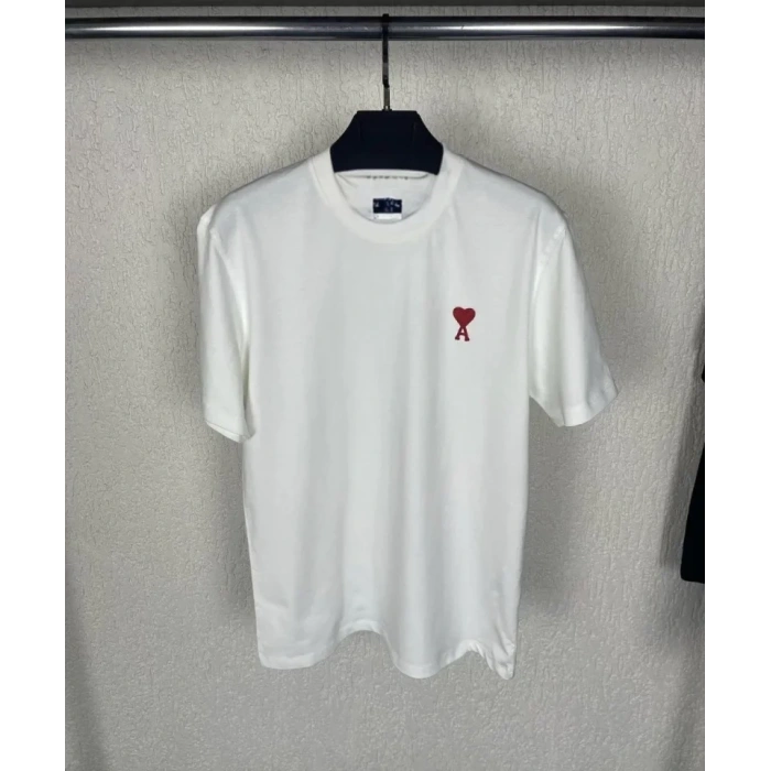 Unisex Bisiklet Yaka Baskılı Oversize Thirt  Beyaz