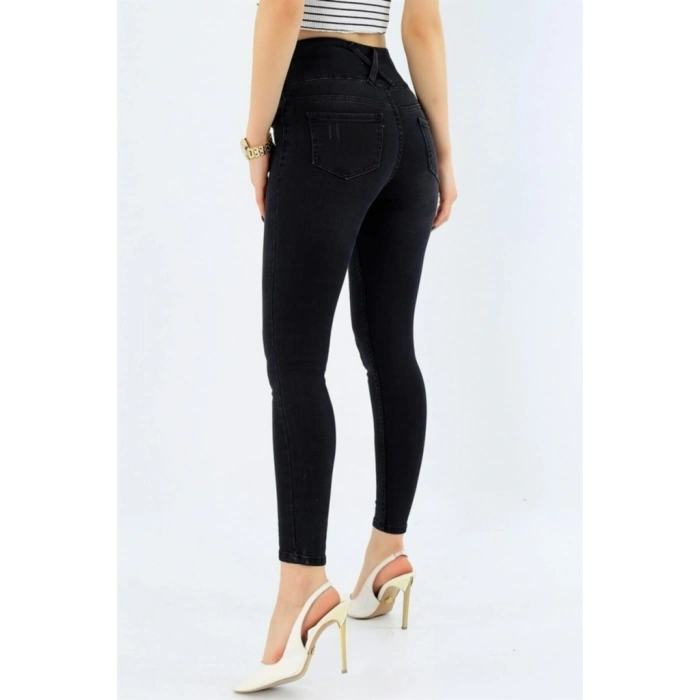 Yüksek Bel ikralı Jean Pantolon 90 Cm