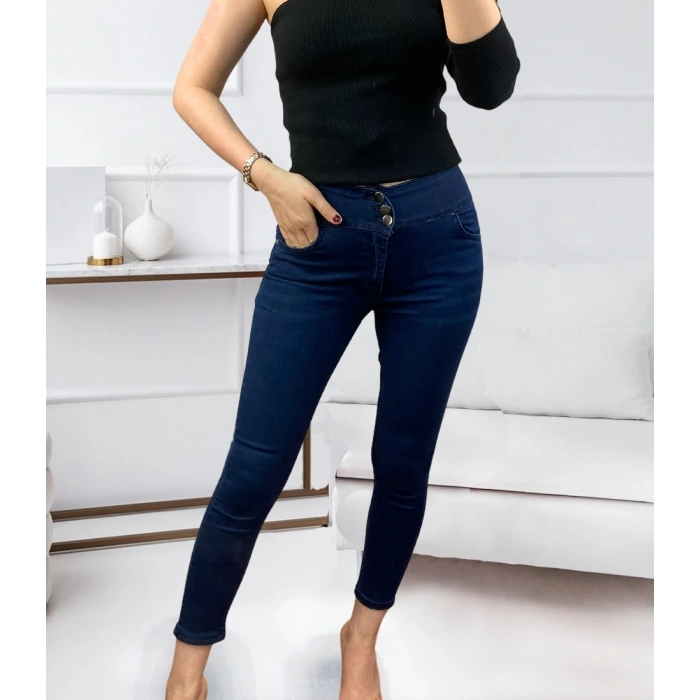 Yüksek Bel ikralı Jean Pantolon 90 Cm