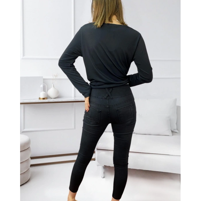 Yüksek Bel Likralı Kot Pantolon