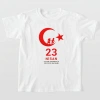 23 Nisan Çocuk Bayramı Baskılı Özel Tshirt  Beyaz