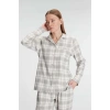 Anıl Kare Desenli Pamuklu Gömlek Pijama Takımı