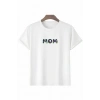 Anneler Gününe Özel Tasarım om Çiçek Baskılı Tshirt  Beyaz