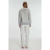 Secretsita Pamuklu Uzun Kol Fermuarlı Swearshirt Sıfır Kol T-Shirt ve Pantolon Pijama Takım