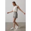aten Kolsuz Belki Lastikli Bluz  Ekru